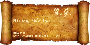 Miskey Gábor névjegykártya
